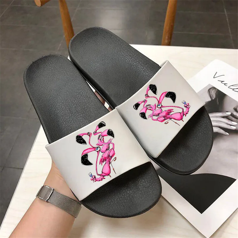 Summer Women Slipper Cartoon Flamingo Beach Slippers Women Shoes Flip Flops Zapatillas Mujer Indoor Casual Flip Flop