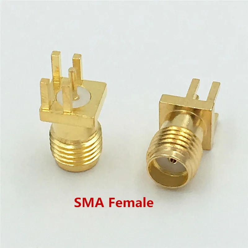10 шт. золотистыми латунными зубцами и SMA типа Мама/RP-SMA гнезда разъёма припоя Edge