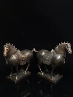 13 tibet buddhism old bronze cinnabar lacquer bronze horse statue chinese zodiac horse statue a pair town house exorcism