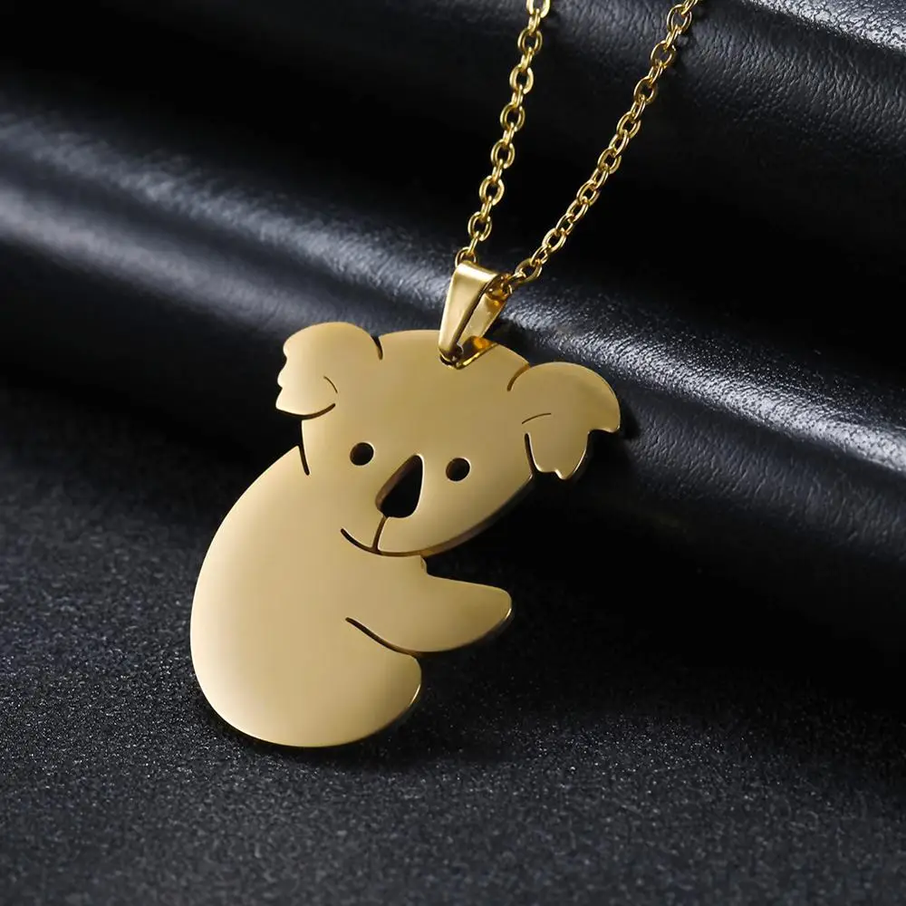 Женское колье чокер из нержавеющей стали с пандой совой коала|Цепочки| |