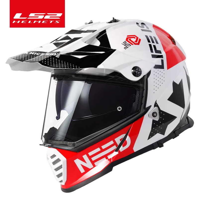 Шлем шлем шлемный LS2 mx436 мотоциклетный rcross ls2 pioneer evo для бездорожья | Автомобили и