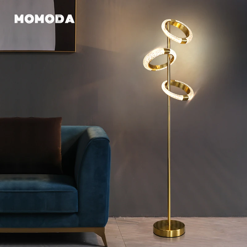 Nordic светодиодный Современные Напольные лампы железа акриловые круглые кольца