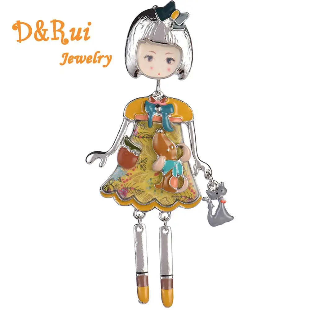 Модная брендовая брошь в виде куклы оригинальный дизайн милая девушка