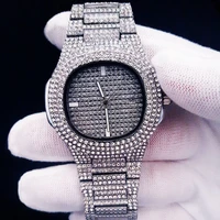 mens golden iced out diamond watches quartz hip hop watches with micropave cz stainless steel watch clock relogio womens watch