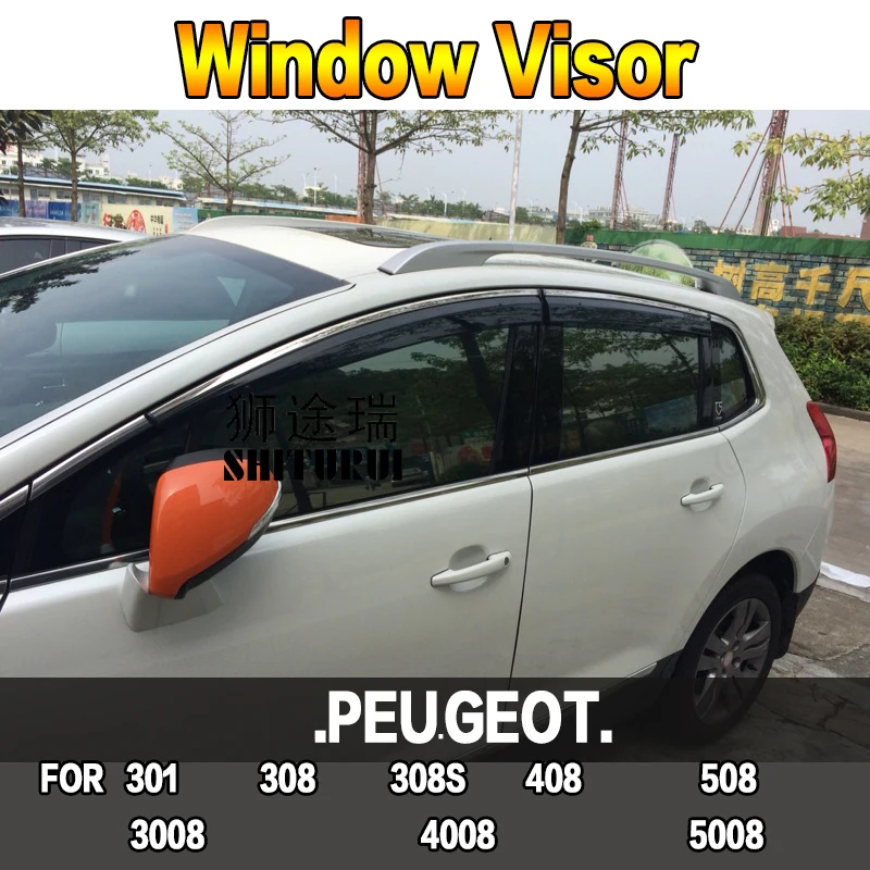 Оконный козырек SHITURUI Защита от солнца и дождя для PEUGEOT 301 308 308S 408 508 5008 4008 3008 2008