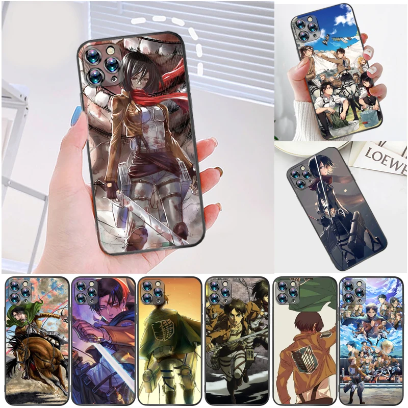 

Attack On Titan Armin Arlert Levi Eren Jager Mikasa Ackerman Phone Case For iPhone 6 6S 6Plus 7 8 Plus Back Cover Cases Funda