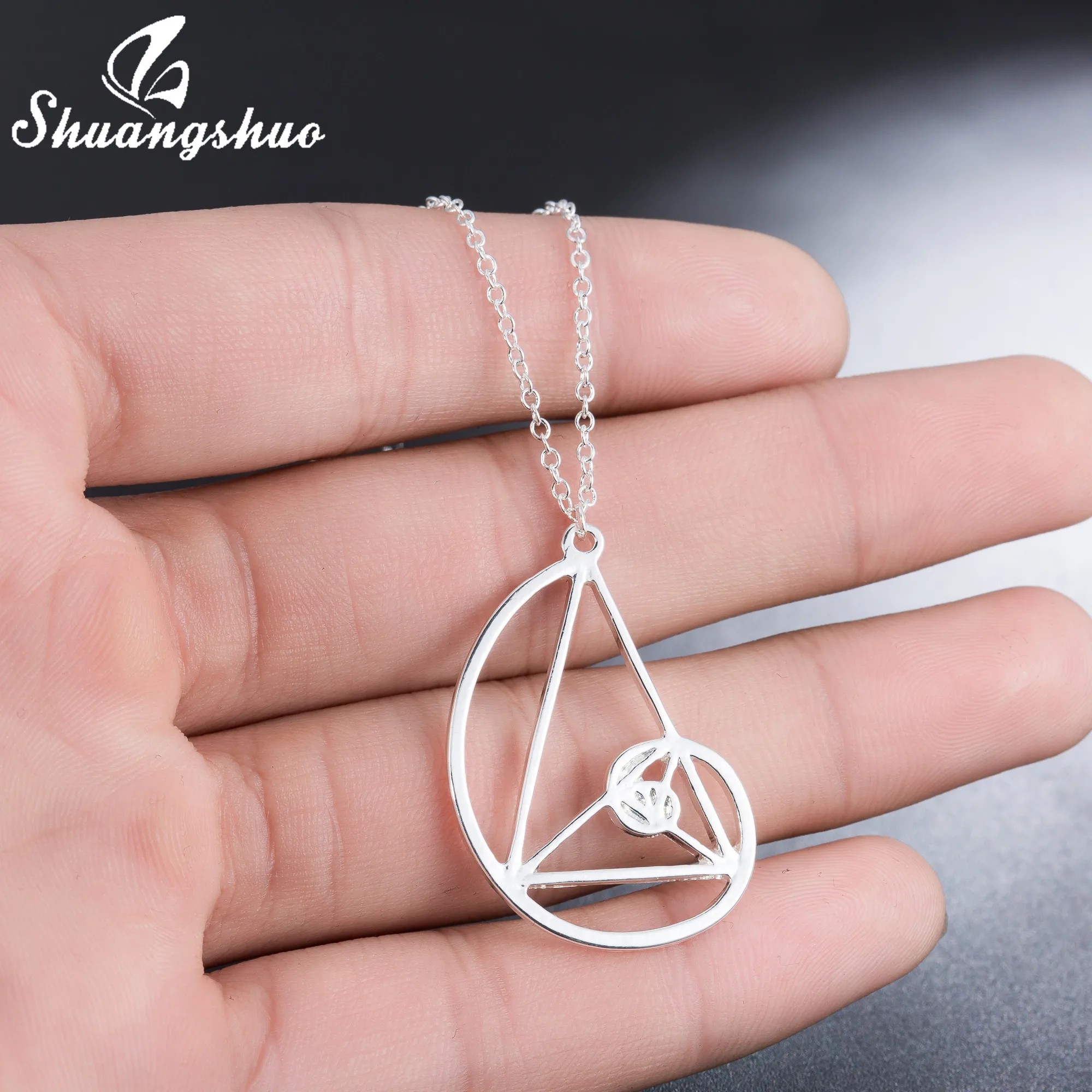 Ожерелье "Спираль с треугольником": подвеска Фибоначчи, отношение, психология, наука, биология, ювелирные изделия, мода, подарки учителям математики.