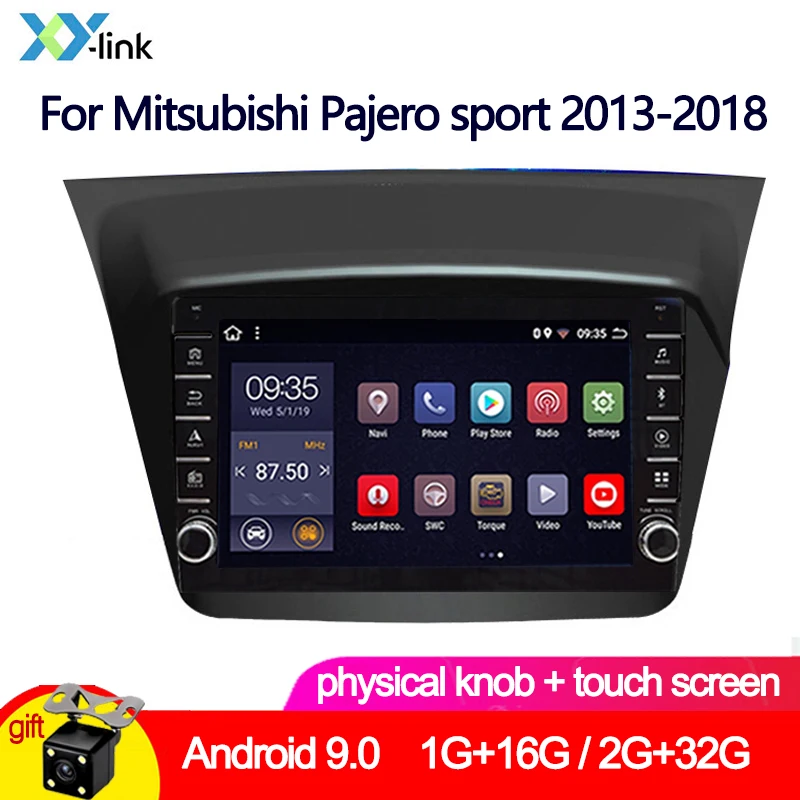 Автомобильный мультимедийный плеер 9 дюймов Android 0 кнопка для Mitsubishi Pajero Sport 2013-2018 GPS