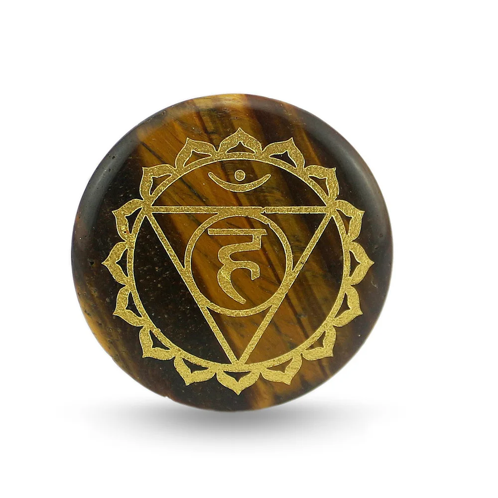 30 мм натуральный камень кристалл круглый кусок 7 Чакра резьба религиозная Йога