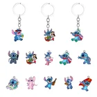 Брелок из акриловой эпоксидной смолы в стиле Disney, брелок с мультяшным рисунком Лило и Ститч для рюкзака, школьная сумка, подвеска, ювелирные изделия, распродажа, брелок DIY1289