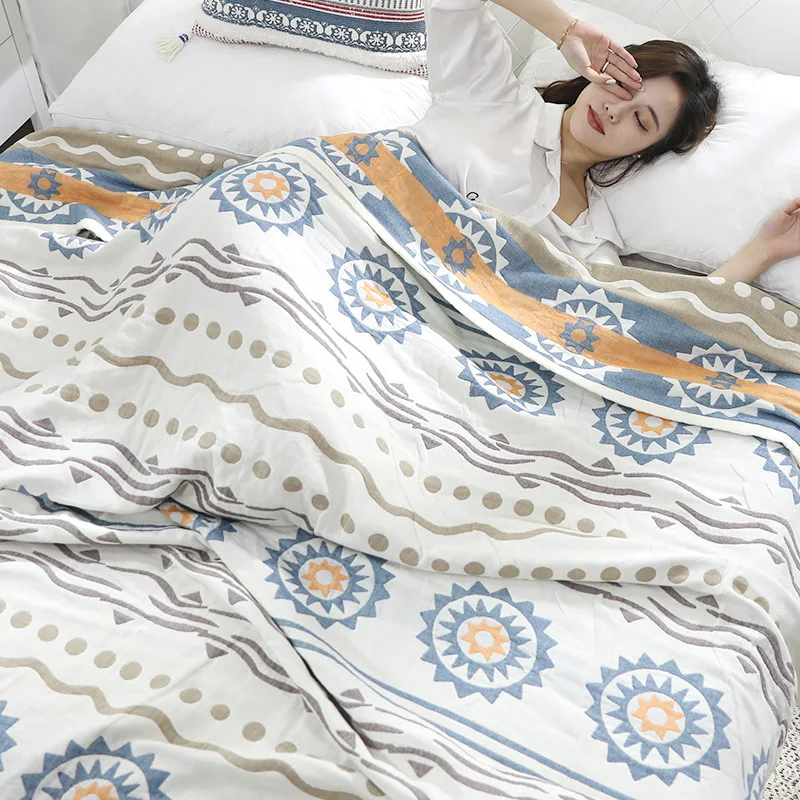 Трехслойное газовое полотенце из чистого хлопка одеяло для одиночных двойных