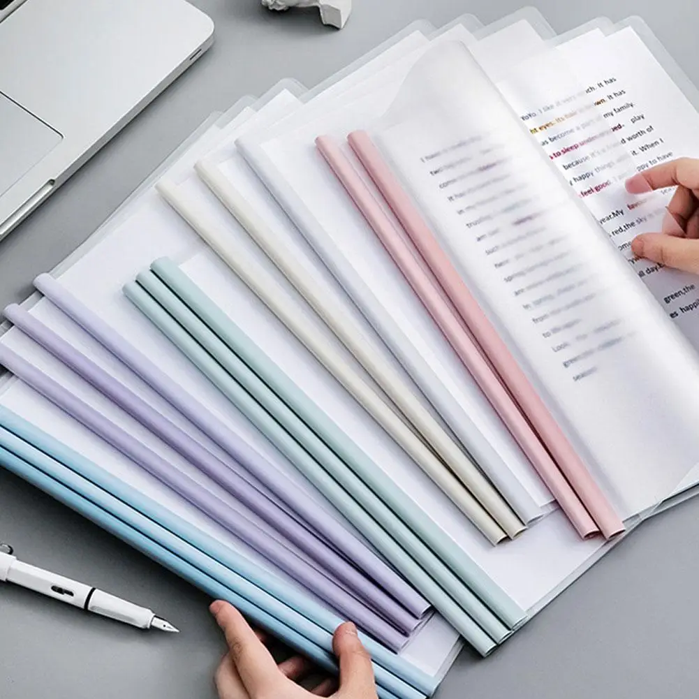 10pcs A4 Size Morandi Color Matching Rod Folder Test Paper And File Sorting Save Business Office Supplies | Канцтовары для офиса и