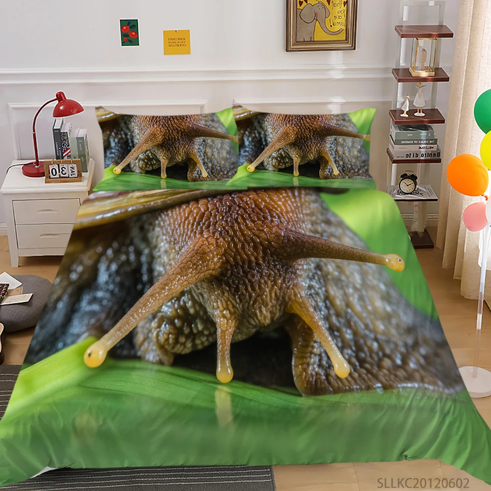 

3D Bedding Set Snail Print Insect Duvet Cover Set King Queen Full Double Single Twin Kids Child Teen Bed Gift 2/3 Pcs