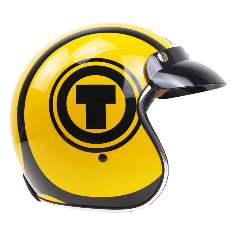 

Free Shipping New Green Motorcycle Helmet Jet Vintage Helmet Open Face Retro 3/4 Half Helmet Casco Moto Capacete Motociclismo