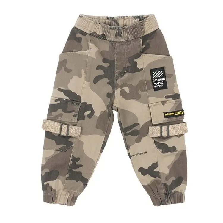 Популярные штаны-карго для мальчиков хлопковые свободные штаны в Корейском