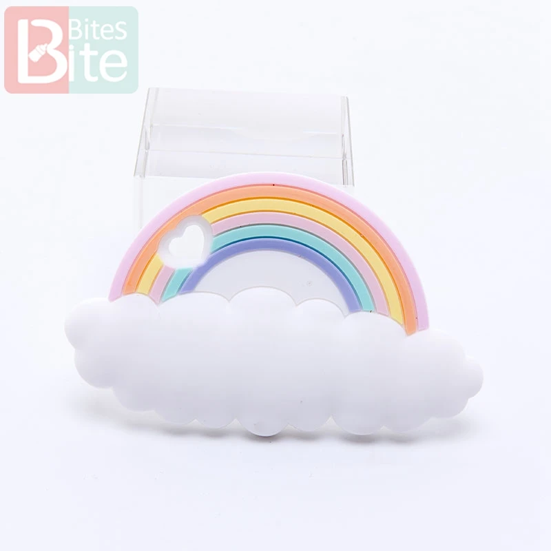 Rainbow Cloud 1 шт., силиконовый Прорезыватель для зубов, грызунок, радуга, облака, сделай сам, пустышка, цепочка для кормления, ожерелье, Товары для детей - Цвет: Rainbow Cloud