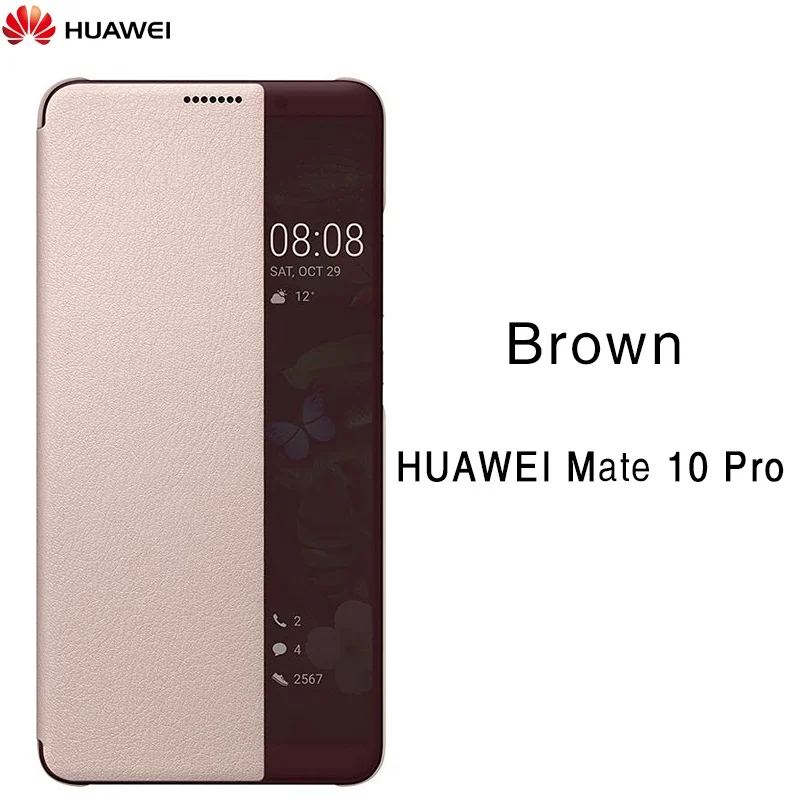 Mate 10 Pro Pink Официальное для Huawei Mate 10 чехол Умная спальная кобура для Huawei MATE10 pro Флип чехол Прозрачное окно Телефонная кобура Дайте кабель для зарядки / MATE10 чехол / MATE 10 Pro чехол / mate 10pro чехол - Цвет: Mate 10 Pro Pink