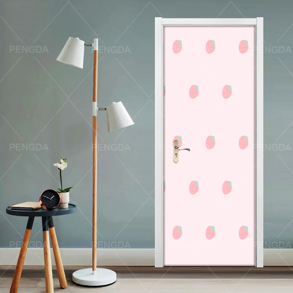 Самоклеющиеся 3d двери Стикеры фрукты клубники возобновить печать