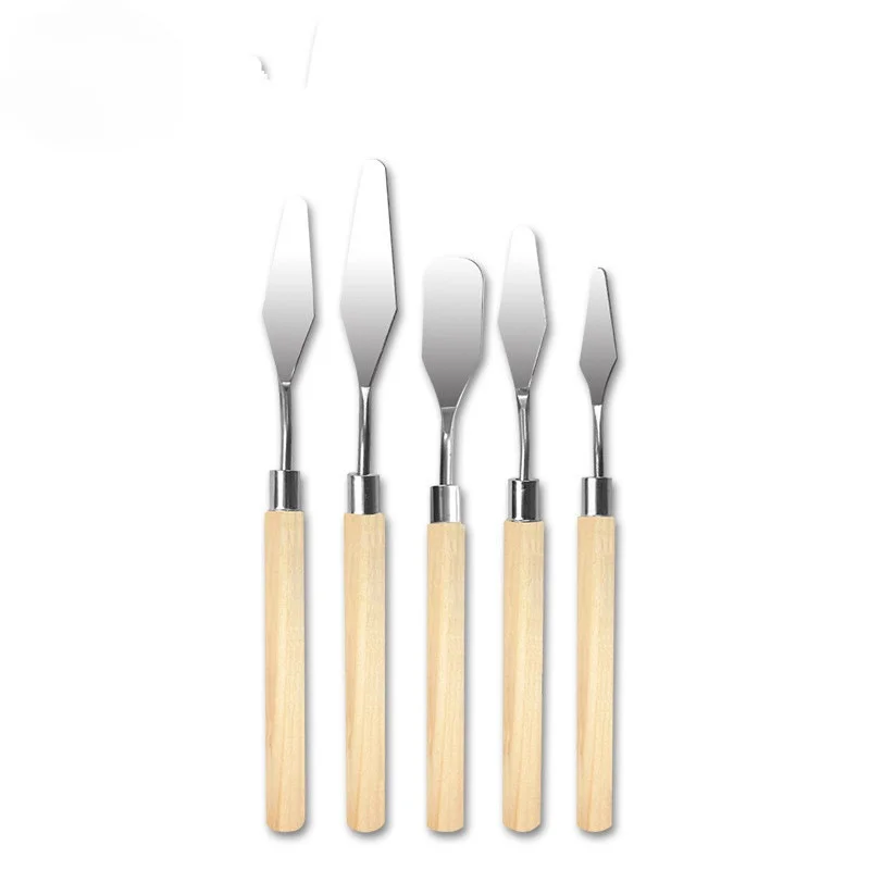 

5Pcs/set Stainless Steel Spatula Kit Palette Gouache Supplies for Oil Painting Knife Fine Arts Painting Tool Set Flexible Blades