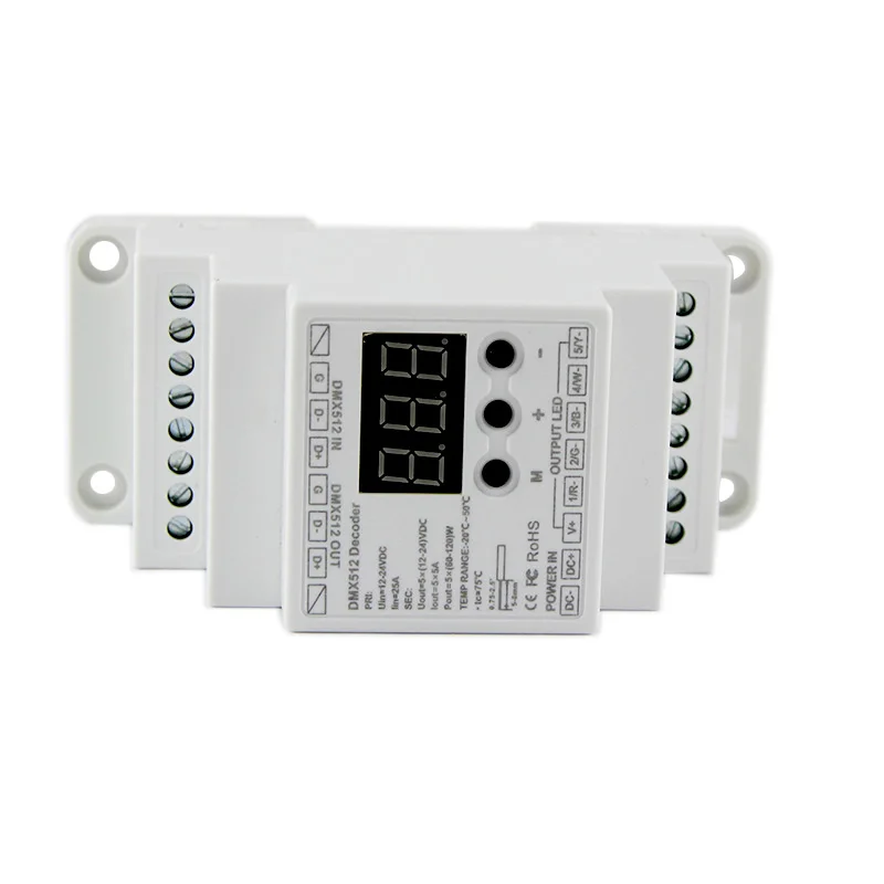 BC-835-DIN DC12-24V вход 5A * 5CH выход контроллер декодера для светодиодной ленты CV PWM DMX512/1990