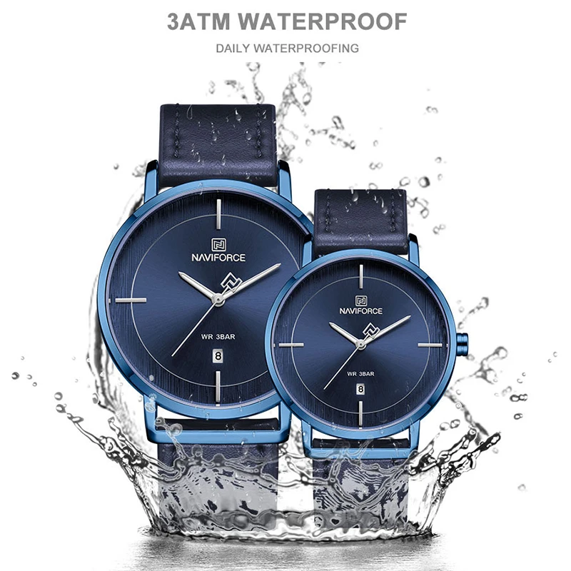 NAVIFORCE новые мужские часы модные Leatehr спортивные кварцевые повседневные деловые