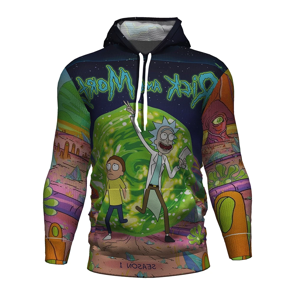 Худи с 3d принтом Рика и Морти толстовка капюшоном рисунком одежда Толстовка Рик
