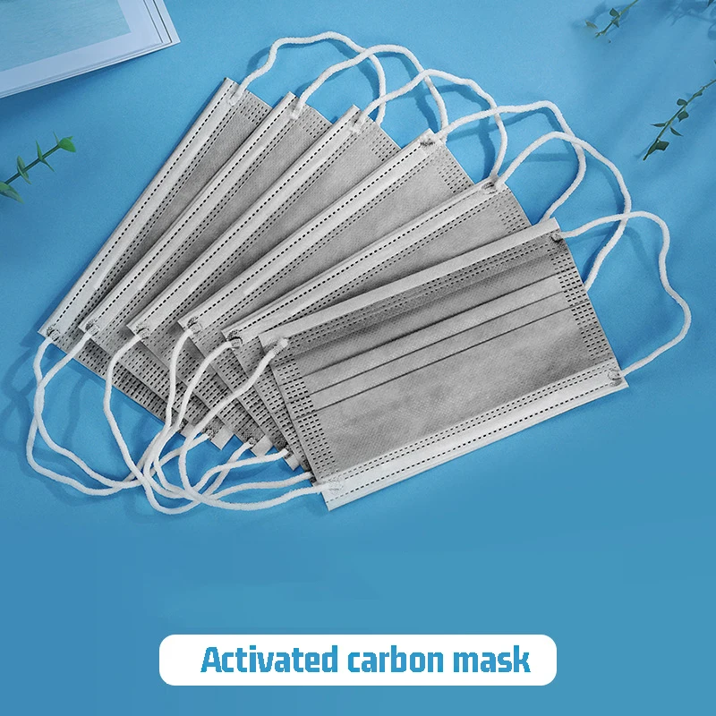 

Disposable Activated Carbon Mask 4-Layer Breathable Dust-proof Anti-odor with Melt Blown ClothNon-woven Fabric Face Mouth Mask