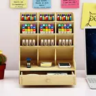 Винтажный многофункциональный деревянный Настольный держатель для маркеров, чехол для офиса, школы, органайзер для канцелярских принадлежностей аксессуары для карандашей