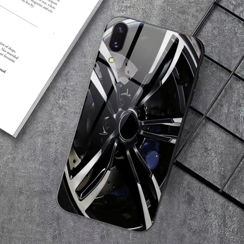 

TOPLBPCS Sports car wheel Tempered glass phone cover for Oppo R9 S Plus R11 S R17 pro F5 7 9 11 pro A5 37 57 59 83 3S