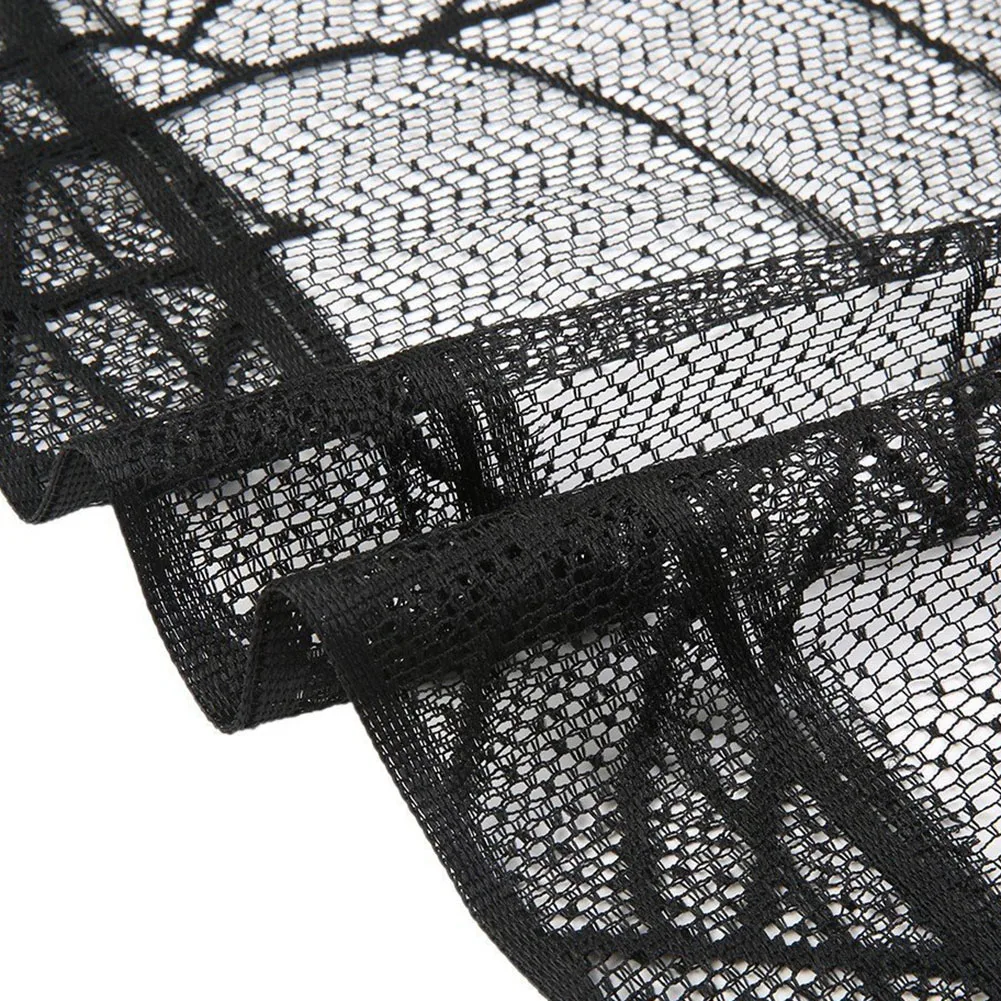 

2020 Halloween Stove Cloth Spider Net Bat Pattern Lace Curtain Table Cloth Horror Props Halloween Party Favor Decoration