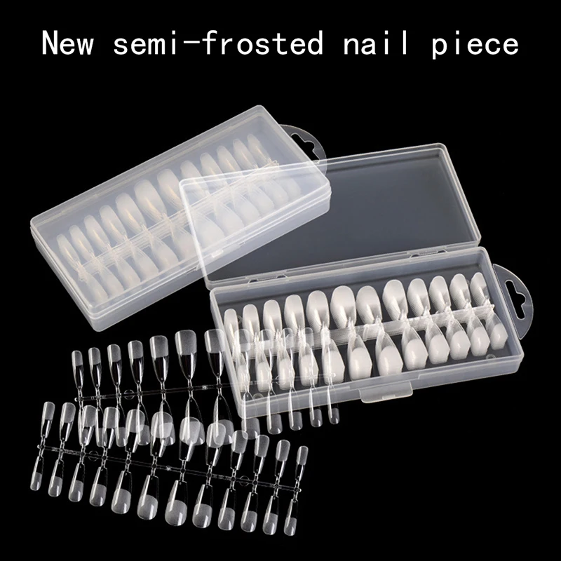 

240 шт. полупрозрачные полуматовые Длинные накладные ногти с полным покрытием гробные накладные ногти для маникюра Накладные ногти