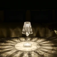 italian led table lamp usb rechargeable crystal desk lamp sensor bar cafe table lights restaurant romantic fixtures bedside lamp