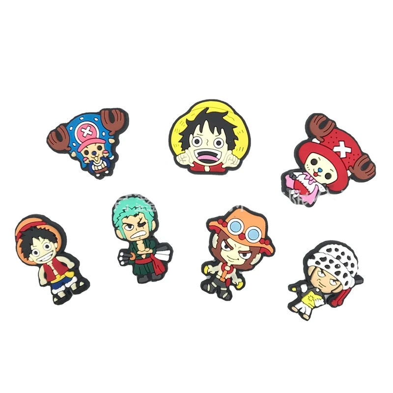 

Hot Sale 7pcs Japanese Cartoon Shoes Decoration Accessories Original Jibz for Croc Charms for Shoes Bracelets Kids Gifts