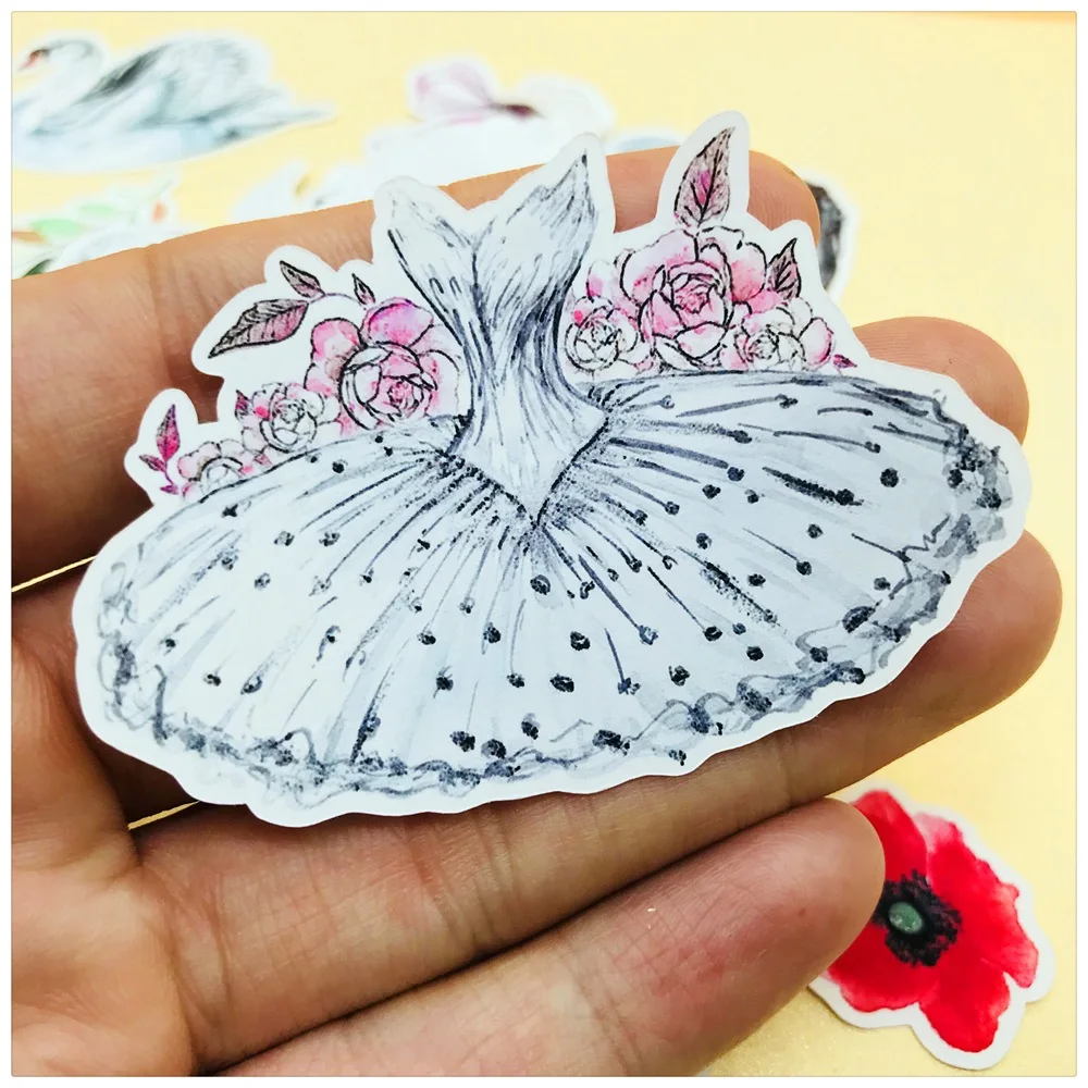 26 шт./компл. черная наклейка с лебедями для путешествий скрапбукинга альбом