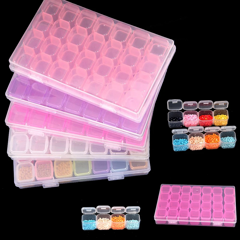 

15PCS 28 Box Dismountable diamond painting Accessories Diamond Embroidery Cases PP plastics Box Organizer Home Storage boxes