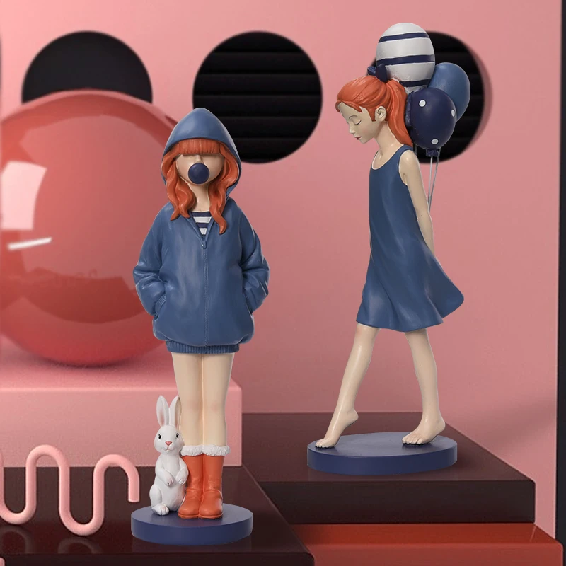 Статуэтки для девочек домашний декор статуэтка из смолы современное синее