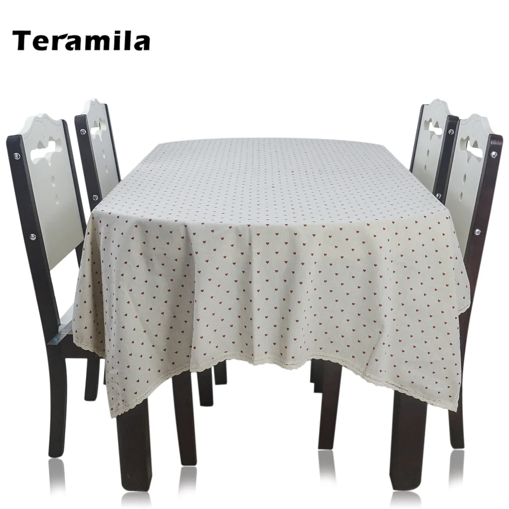 Хлопок Teramila льняная прямоугольная обеденная скатерть для домашней вечеринки