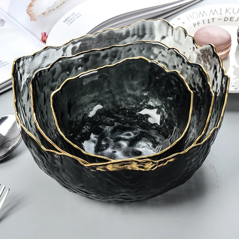 Стеклянная миска в японском стиле Пномпень Салатница одинарная тарелка для