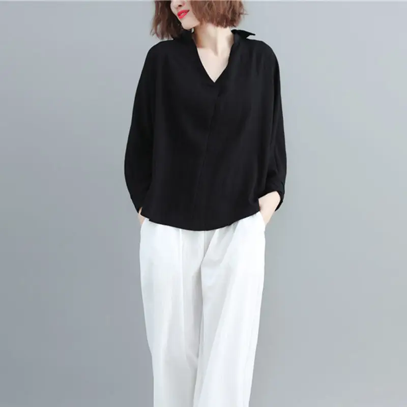 Свободная рубашка с длинными рукавами Рубашки для мальчиков v образным вырезом