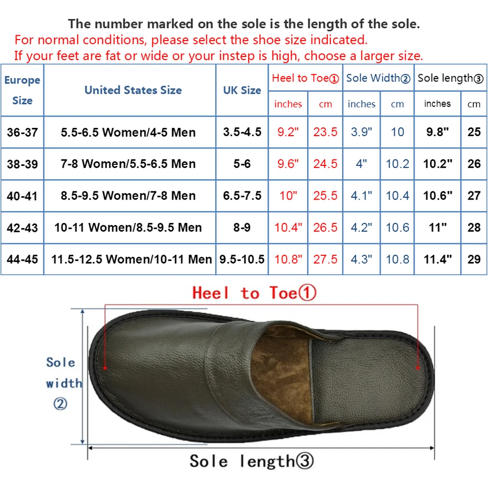 Genuine Cow Leather slippers couple indoor non-slip men and women home fashion casual single shoes PVC soft soles spring autumn