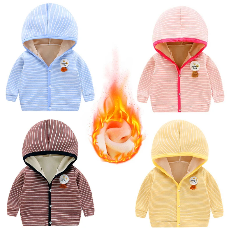 Куртка с капюшоном для новорожденных 3 18 месяцев теплая кашемировая верхняя