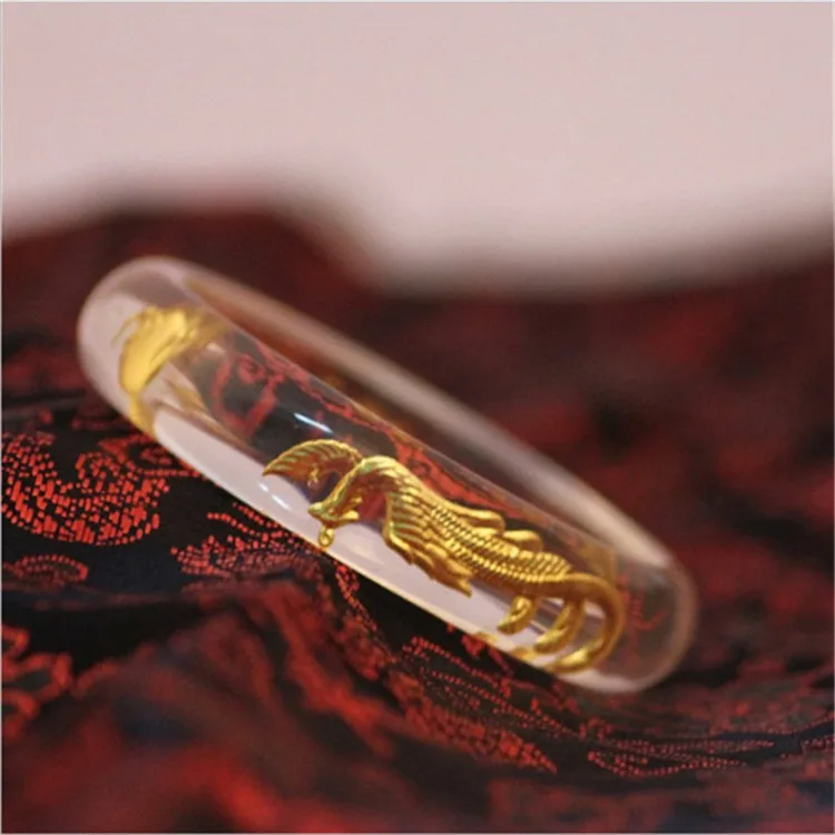 Браслет с натуральным кристаллом дракона Феникса 99 золотых Феникс Благоприятный