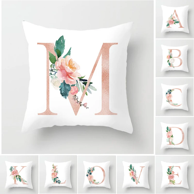 Наволочка с буквами на английском языке розами домашний декор наволочка 45х45см