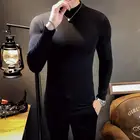 Мужская водолазка с коротким рукавом, облегающая однотонная черная или белая футболка, модель 2020 года