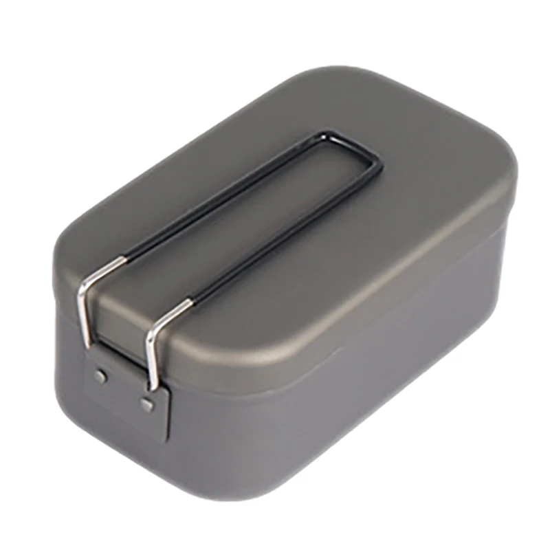 Рисоварка алюминиевый прямоугольный Ланч бокс складная ручка для кемпинга