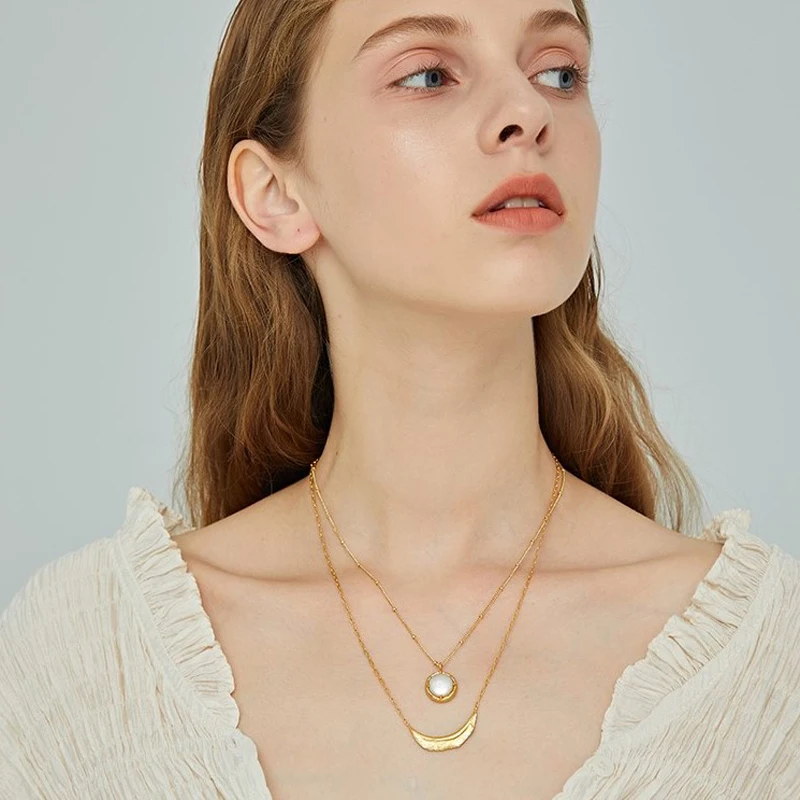 Женское Ожерелье с кулоном из пресноводного жемчуга в стиле барокко богемные