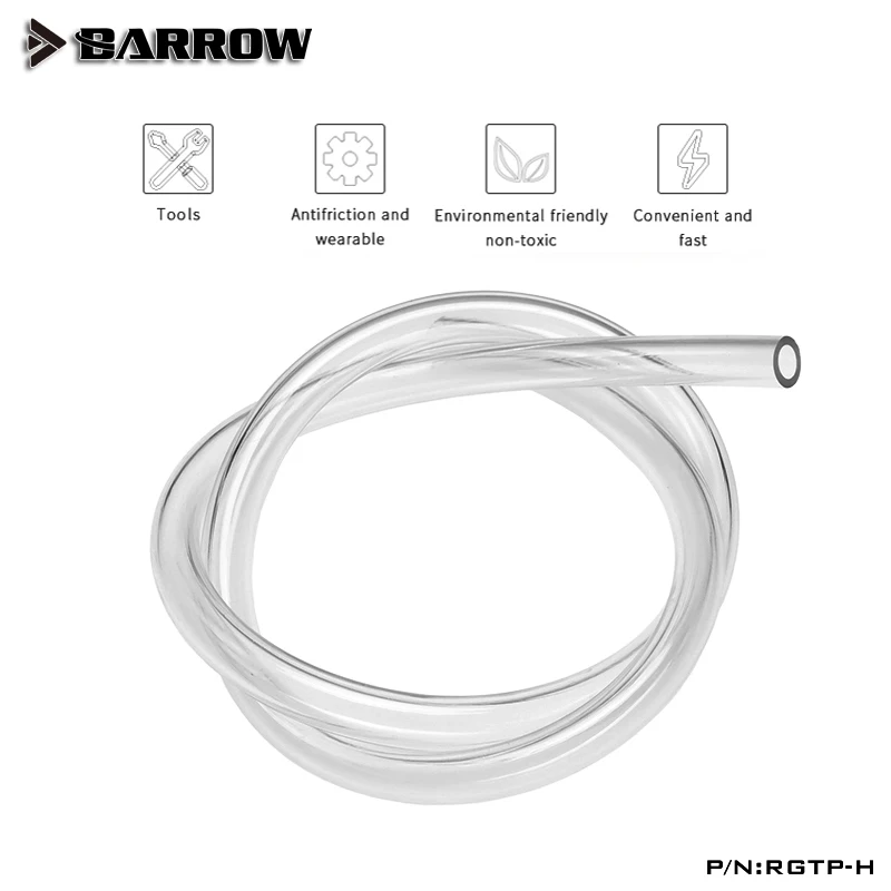 

Шланг водяного охлаждения Barrow 9,5*15,9 мм, полиуретановый, прозрачный, толщиной 3/8 дюйма, для сборки компьютера, RGTP-H