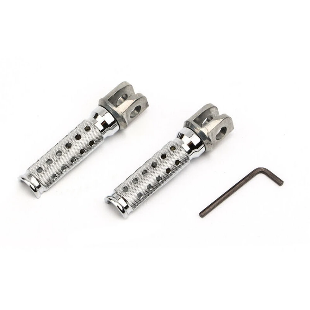 

Motorcycle Silver Front Foot Pegs Rest Pedal Footrest Footpeg for Kawasaki ZX750 Ninja 1987-1995