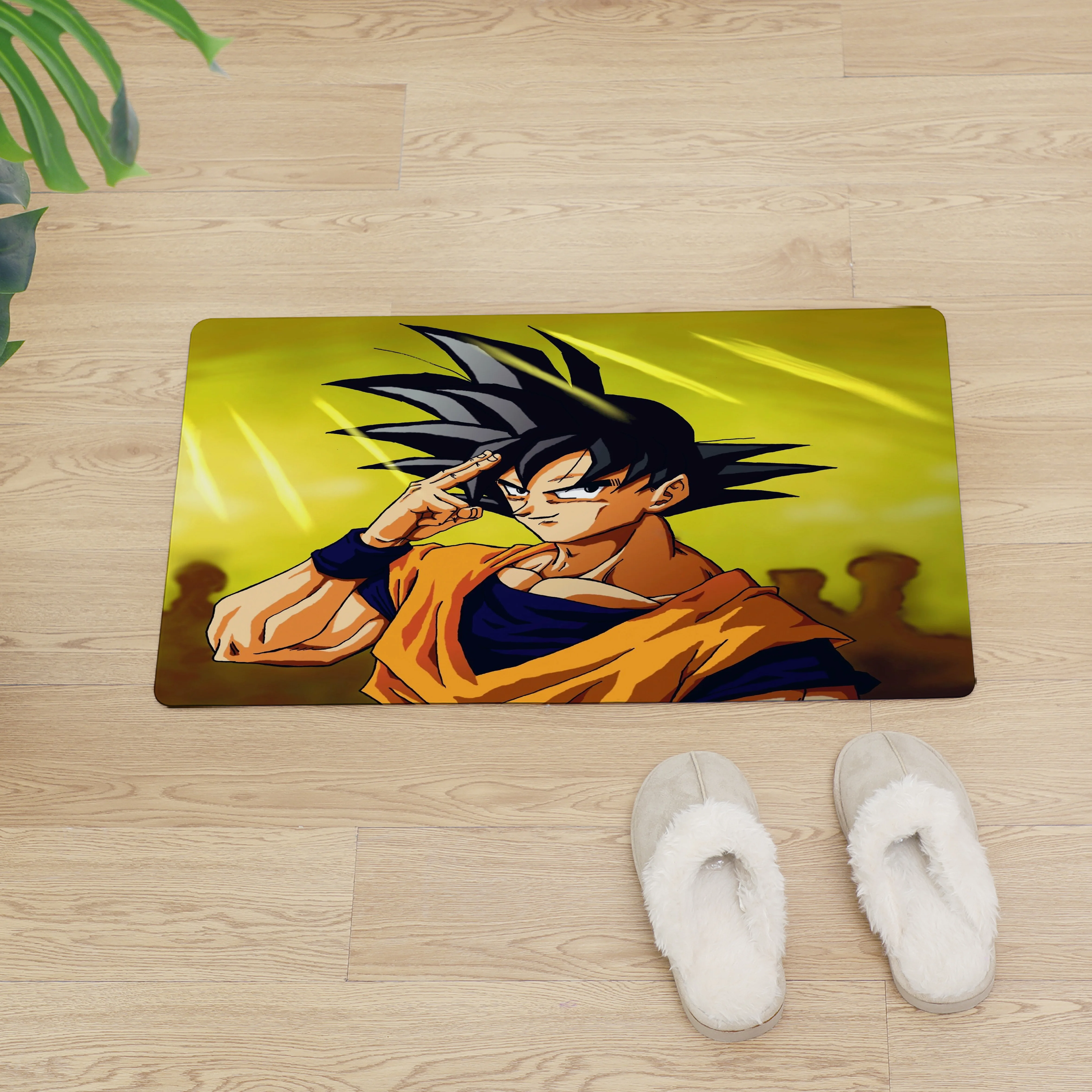 Мультфильм Аниме Saiyan принт дверной Коврик входная дверь из ПВХ Коврик Кожаный напольный Коврик нескользящий кухонный ковер легко чистить ковер Коврик