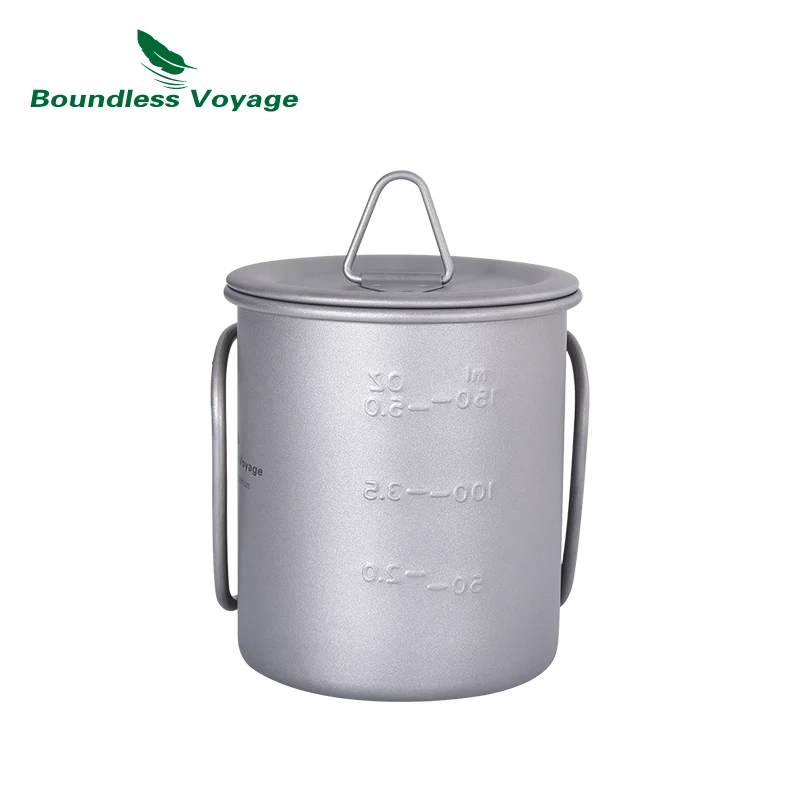 Безграничная титановая чашка для путешествий кофейная с крышкой Ультралегкая